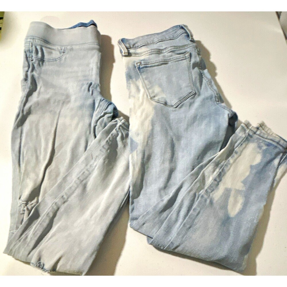 Old Navy Rockstar Super Skinny Ankle Girls Jeans: Light Wash Blue Ripped-Size 4